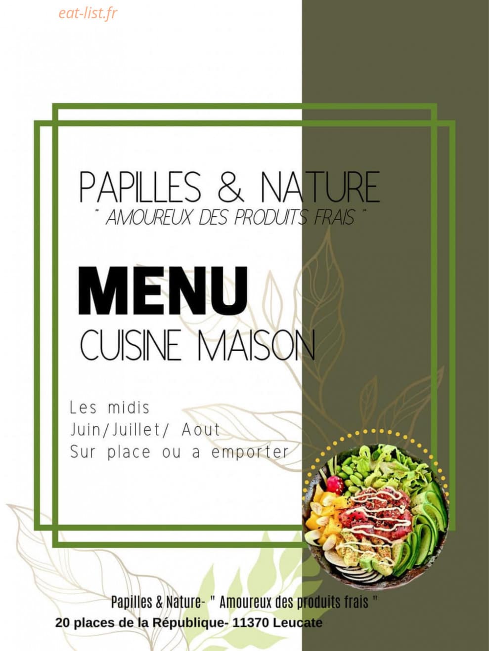 Papilles & Nature — carte page 1