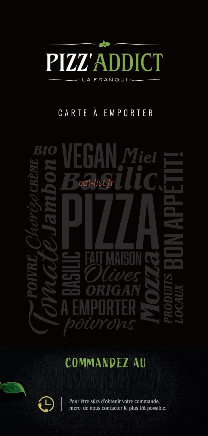 Pizz'Addict — carte page 1