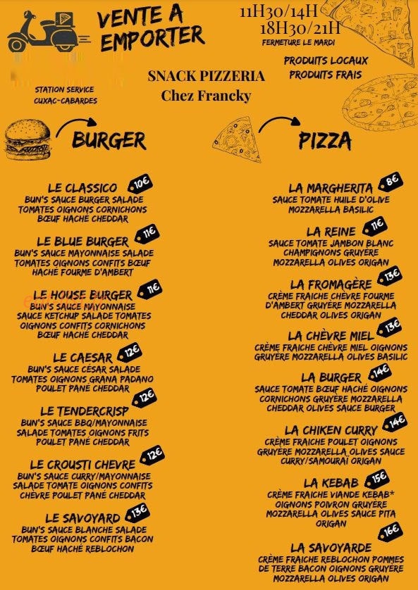 Chez Francky — carte page 2