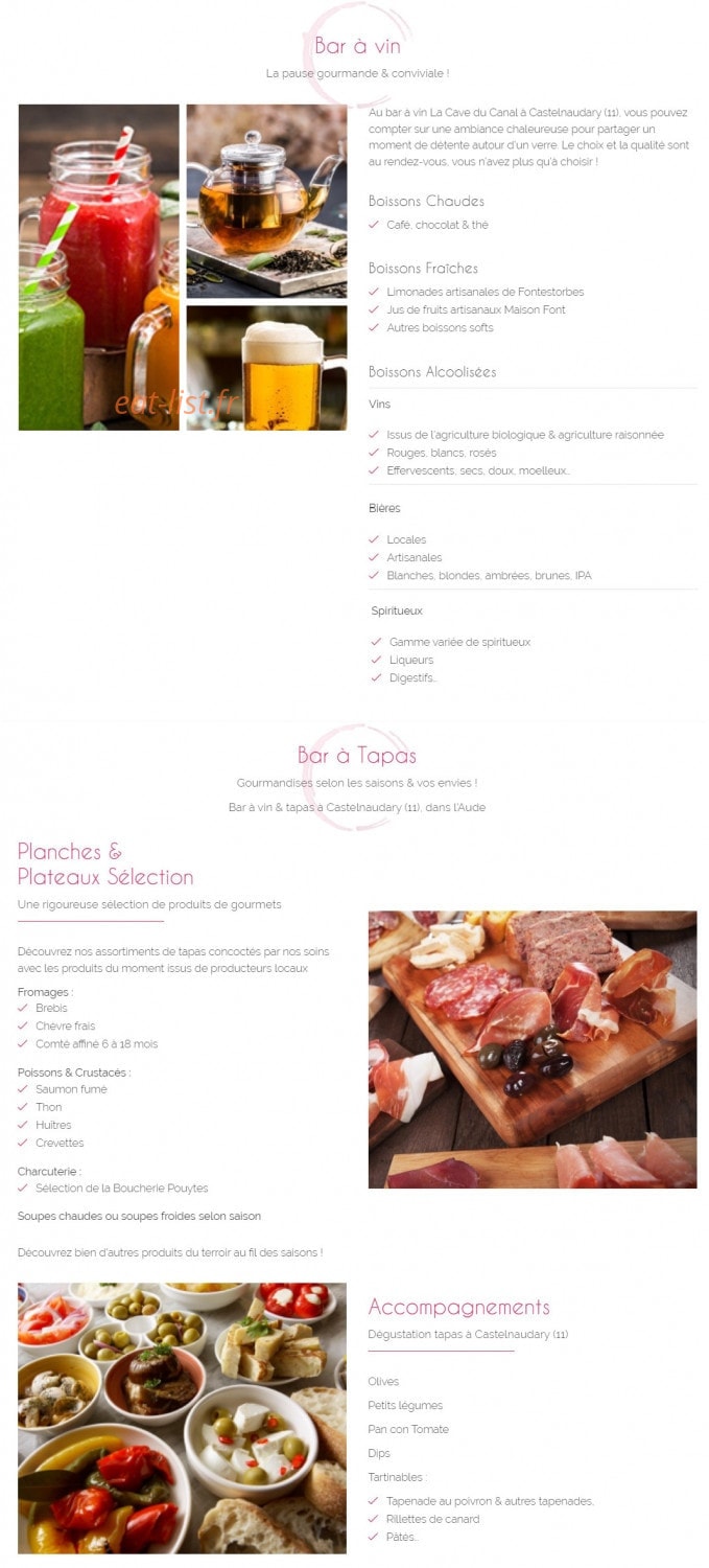 Cave du Canal — carte page 1