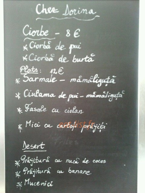 Chez Dorina — carte page 1
