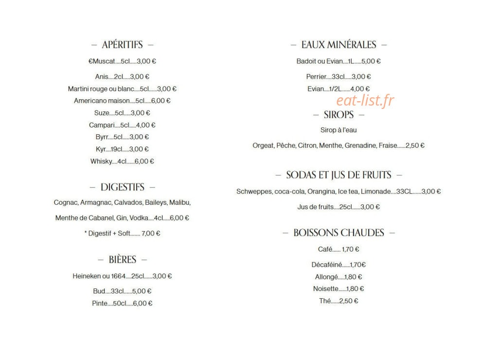 Chez Marty — carte page 4