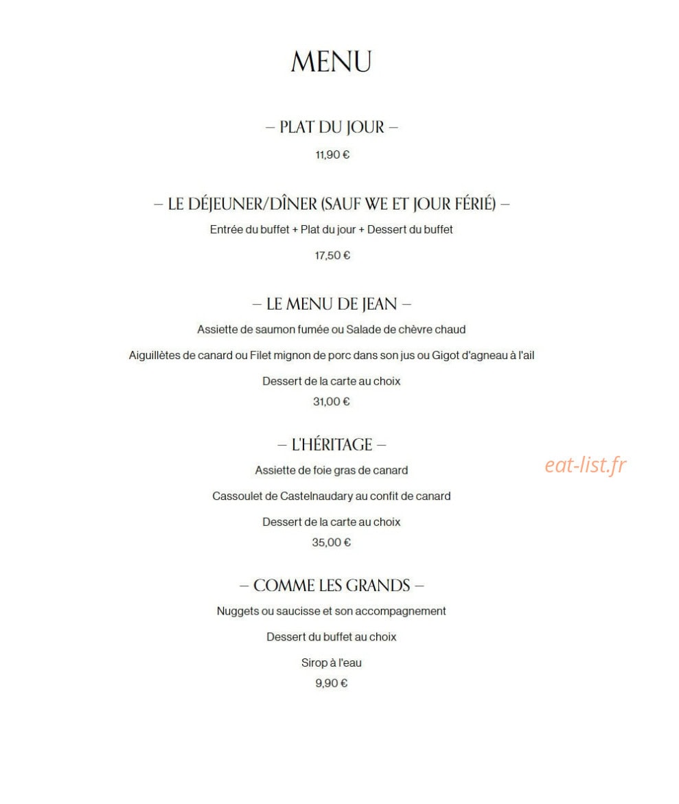Chez Marty — carte page 1