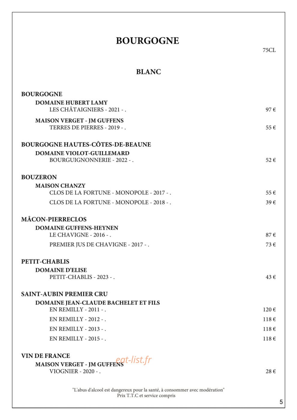 Gueuleton — carte page 10