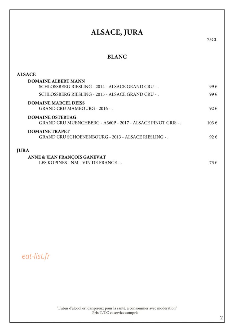 Gueuleton — carte page 7