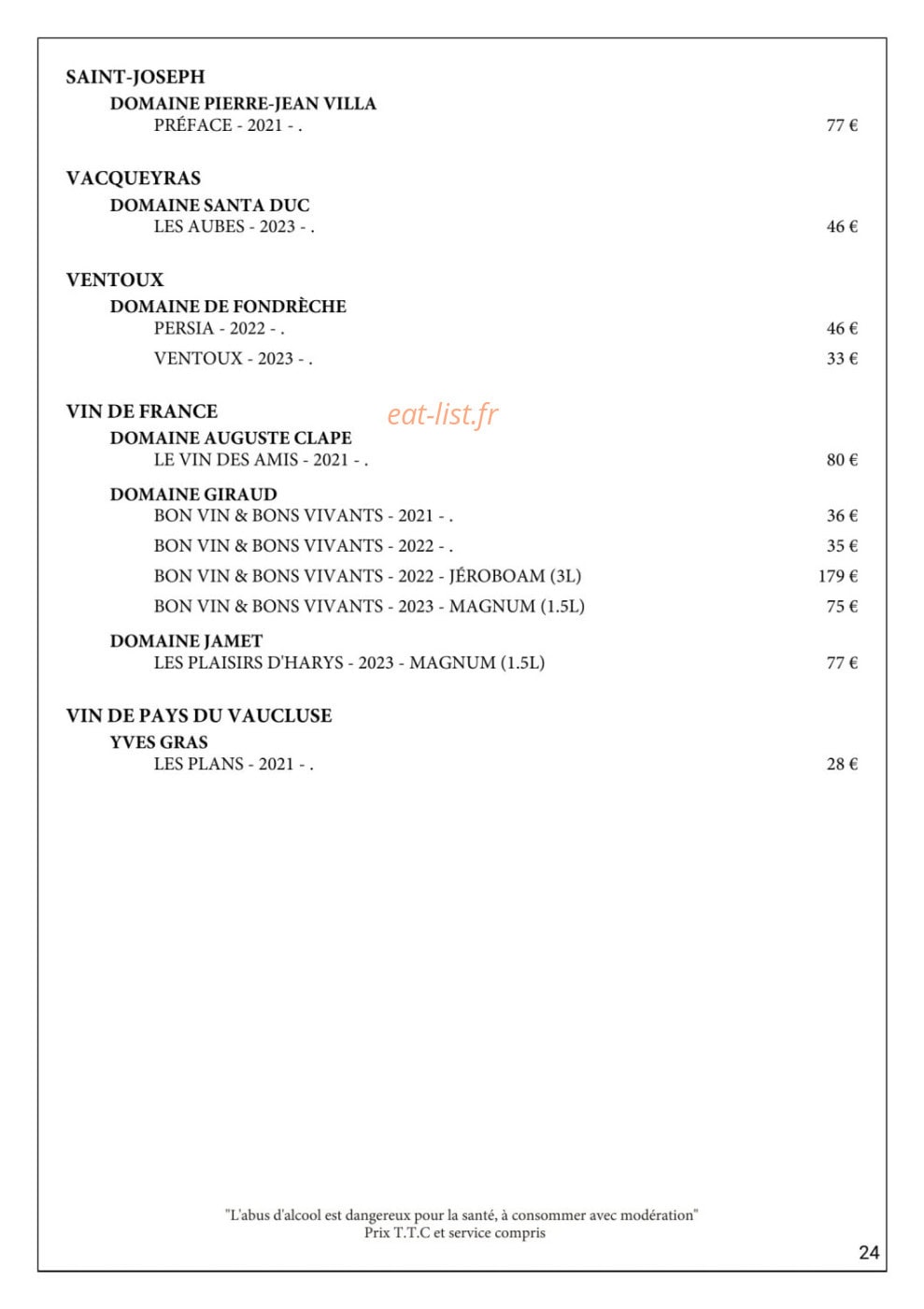 Gueuleton — carte page 29
