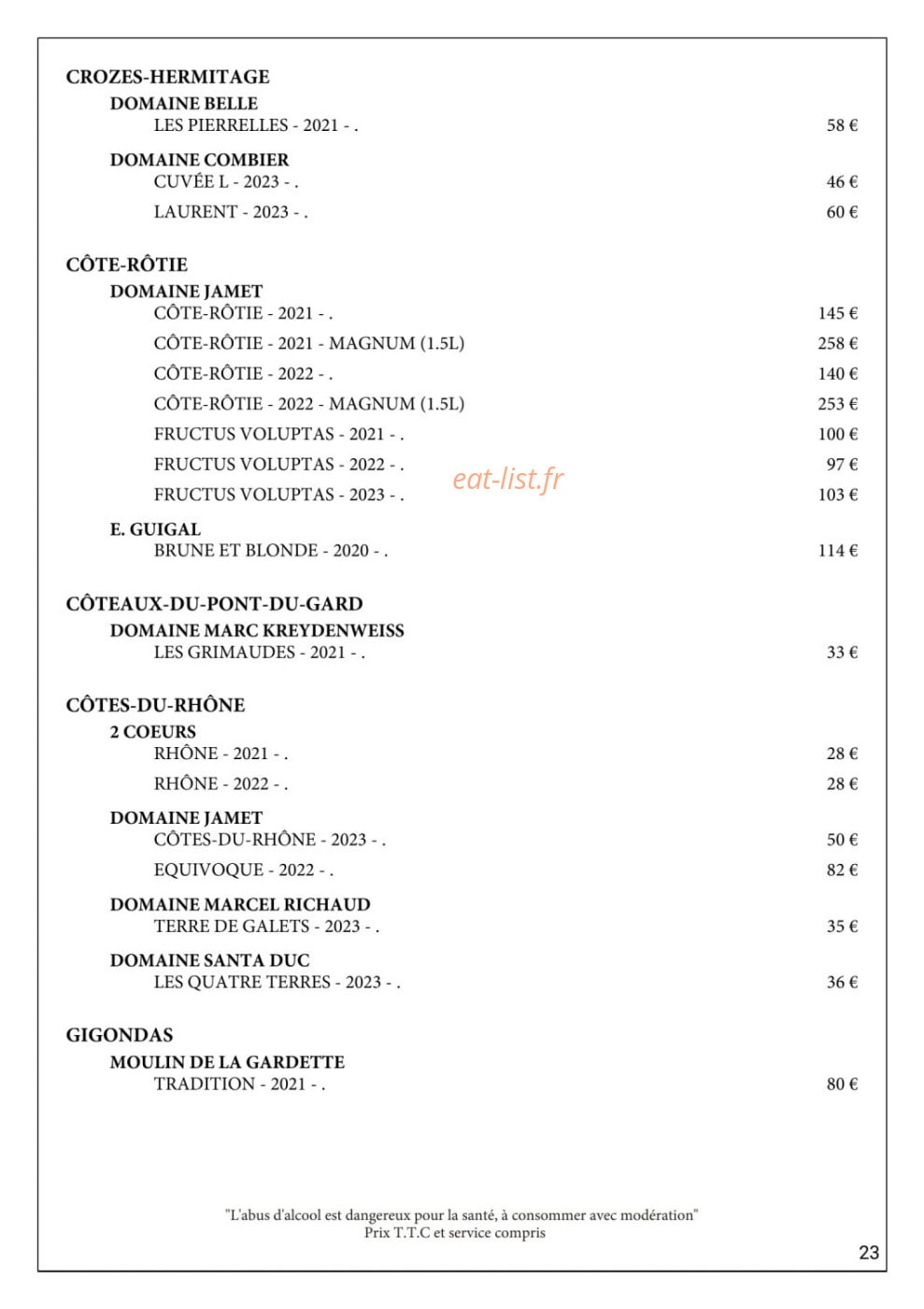Gueuleton — carte page 28