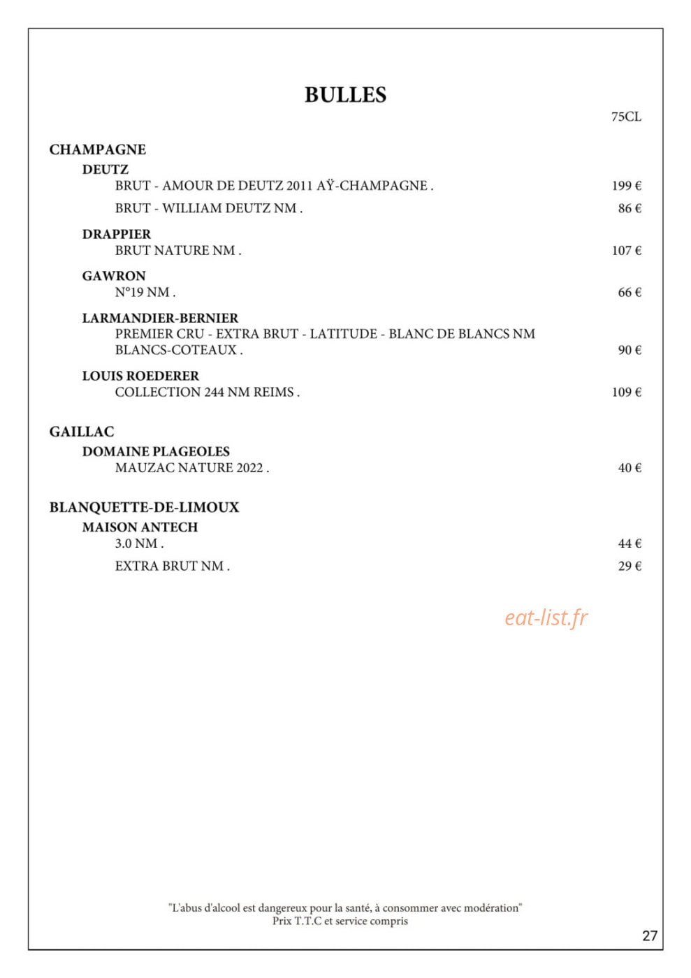 Gueuleton — carte page 32