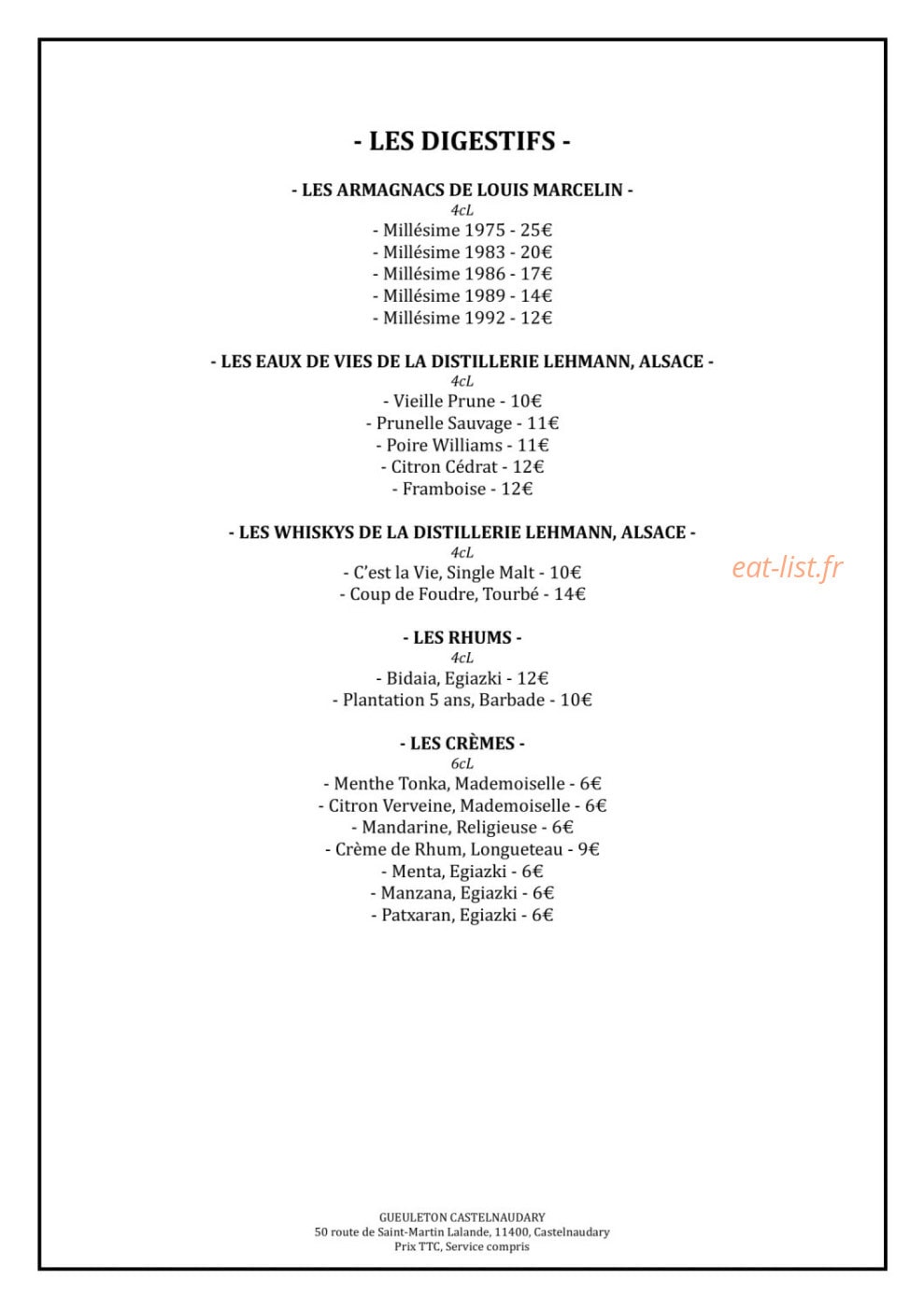 Gueuleton — carte page 4
