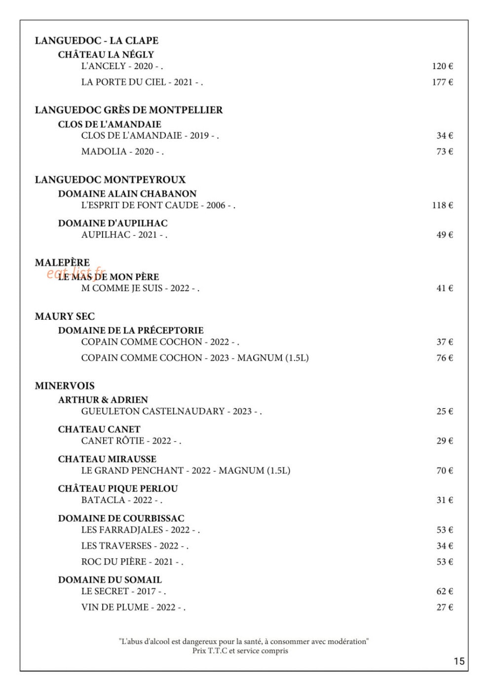 Gueuleton — carte page 20