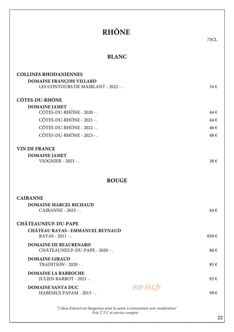 Gueuleton — carte page 27