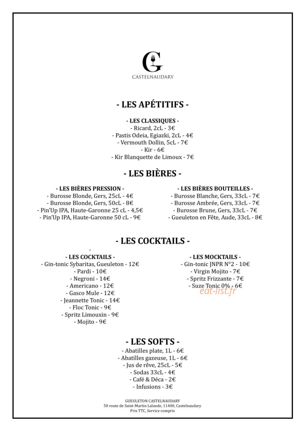 Gueuleton — carte page 3