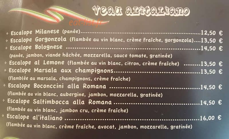L'Italiano — carte page 1