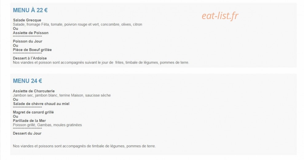 Le Cassoulet Gourmand — carte page 1