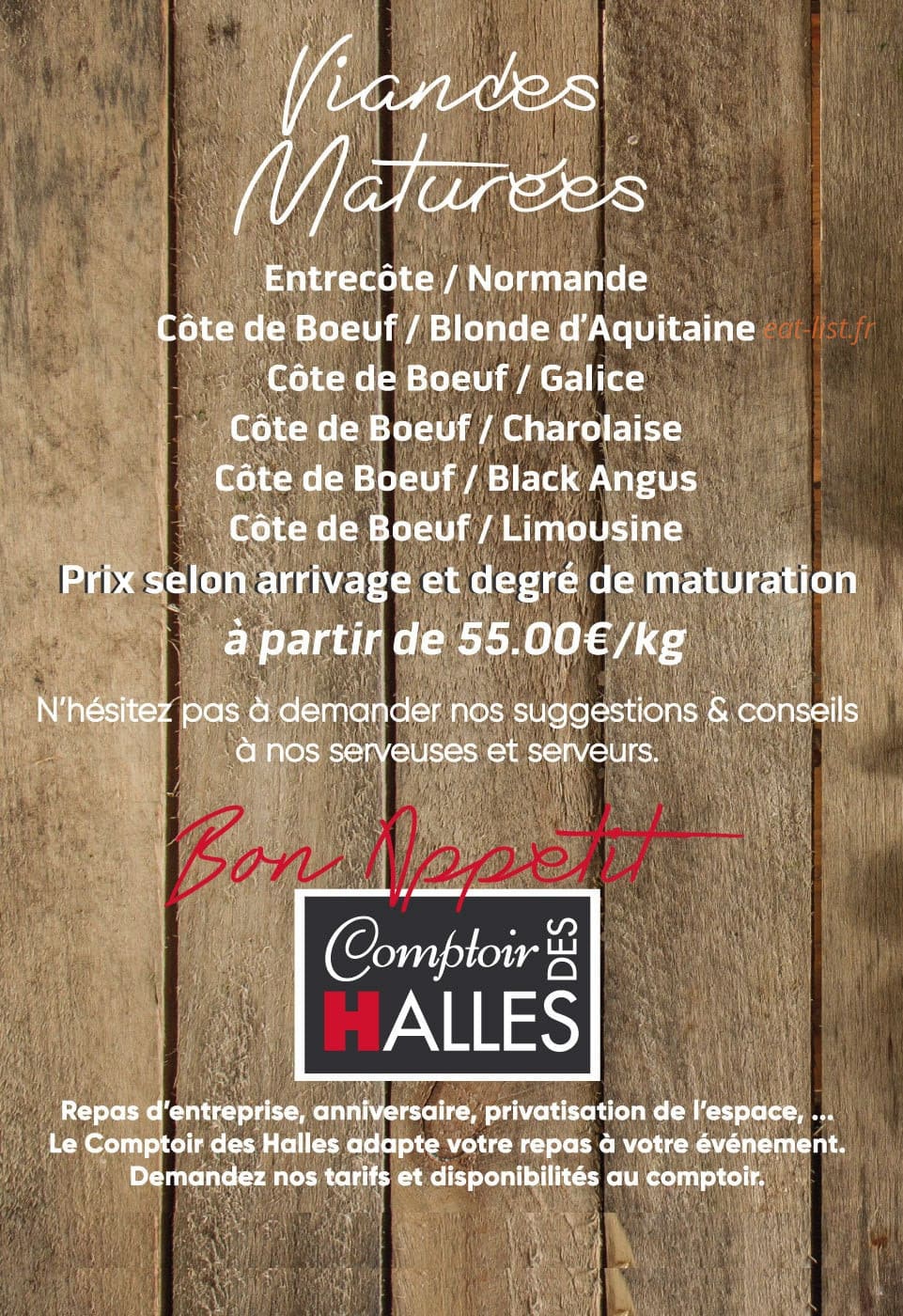 Le Comptoir des Halles — carte page 8
