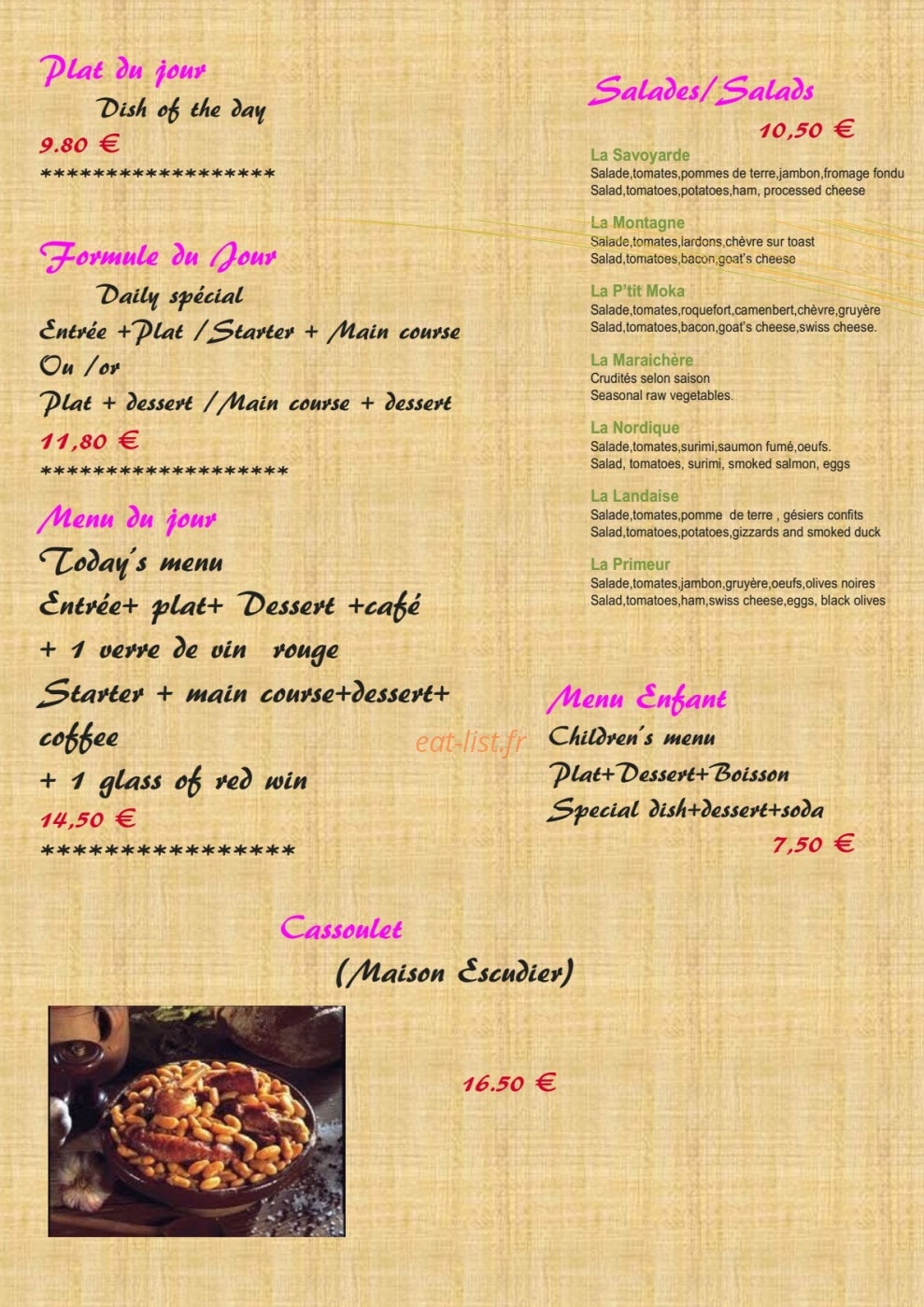 Le P'tit Moka — carte page 2