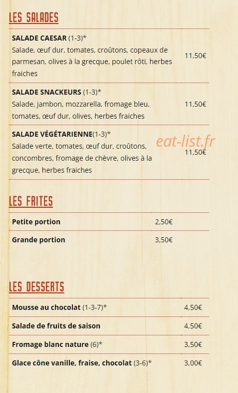 Les Snackeurs — carte page 3