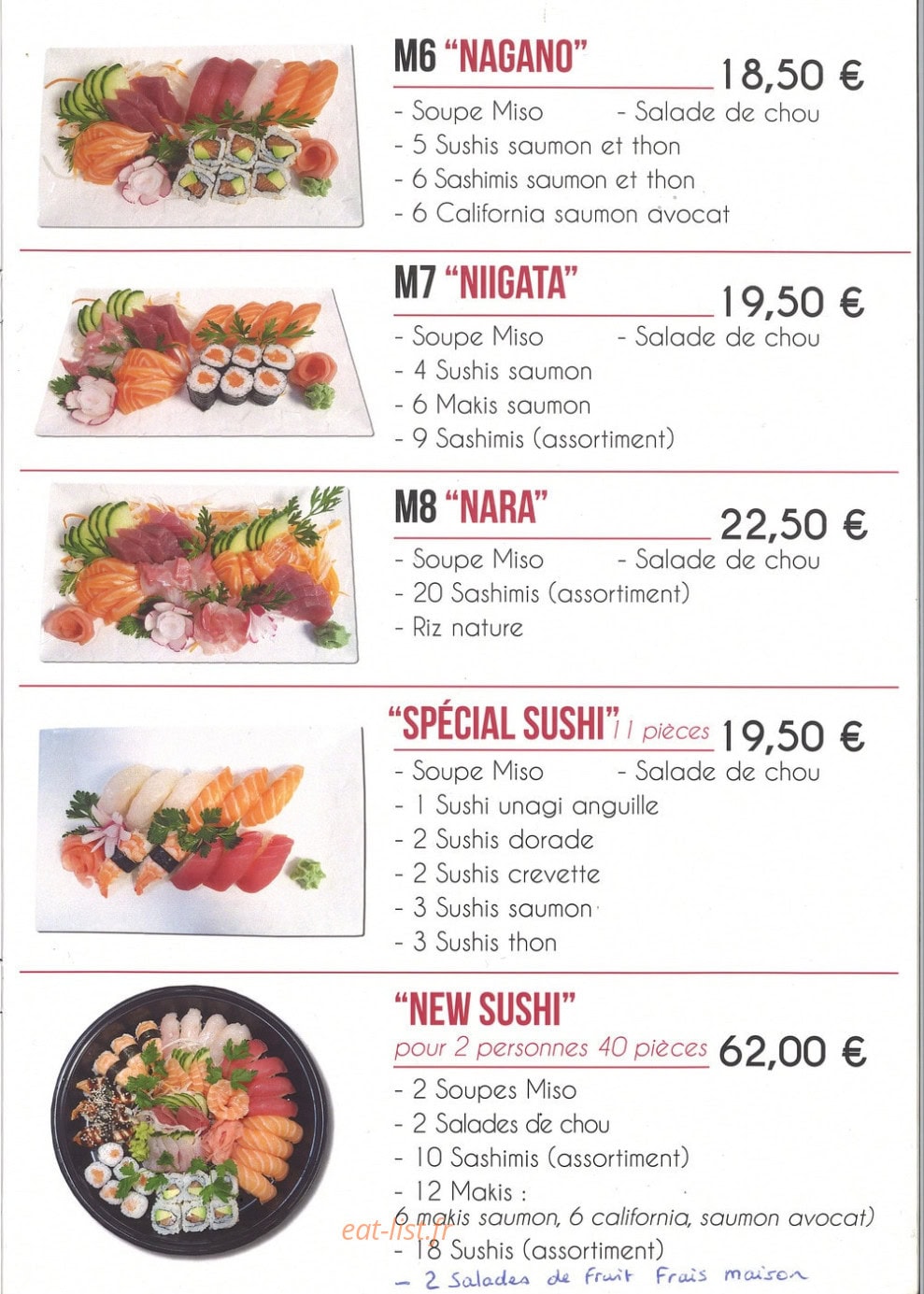 New sushi — carte page 5