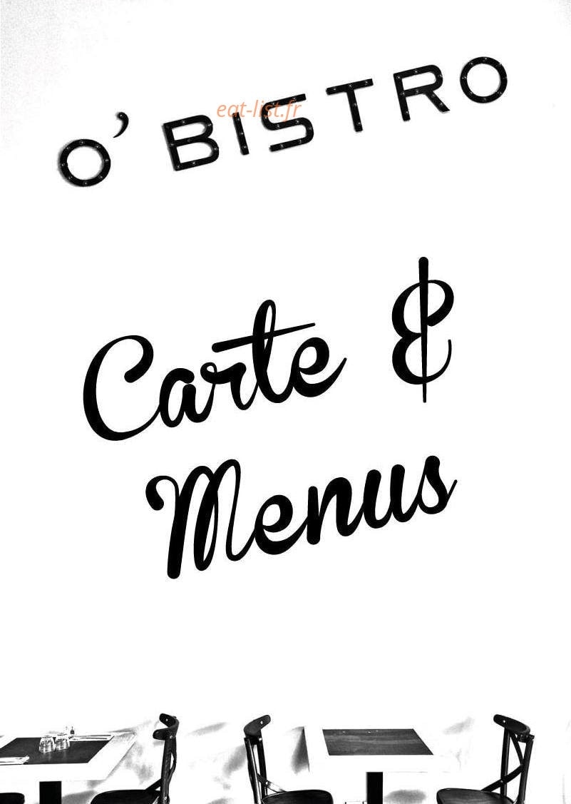 O'Bistro — carte page 1