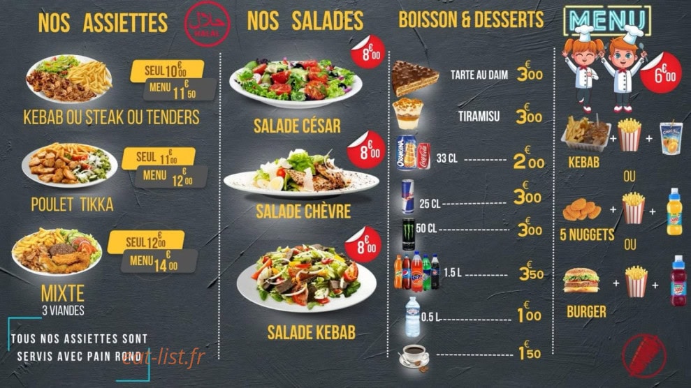 O chicken cheese — carte page 3