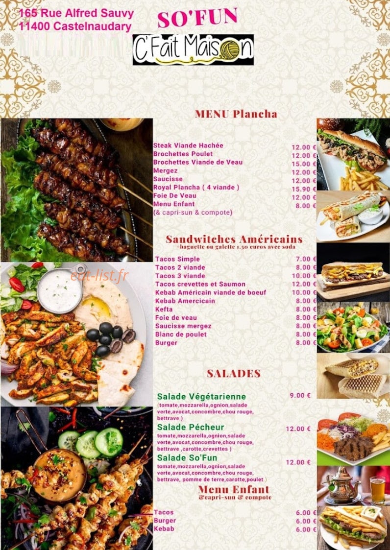 So'fun — carte page 1