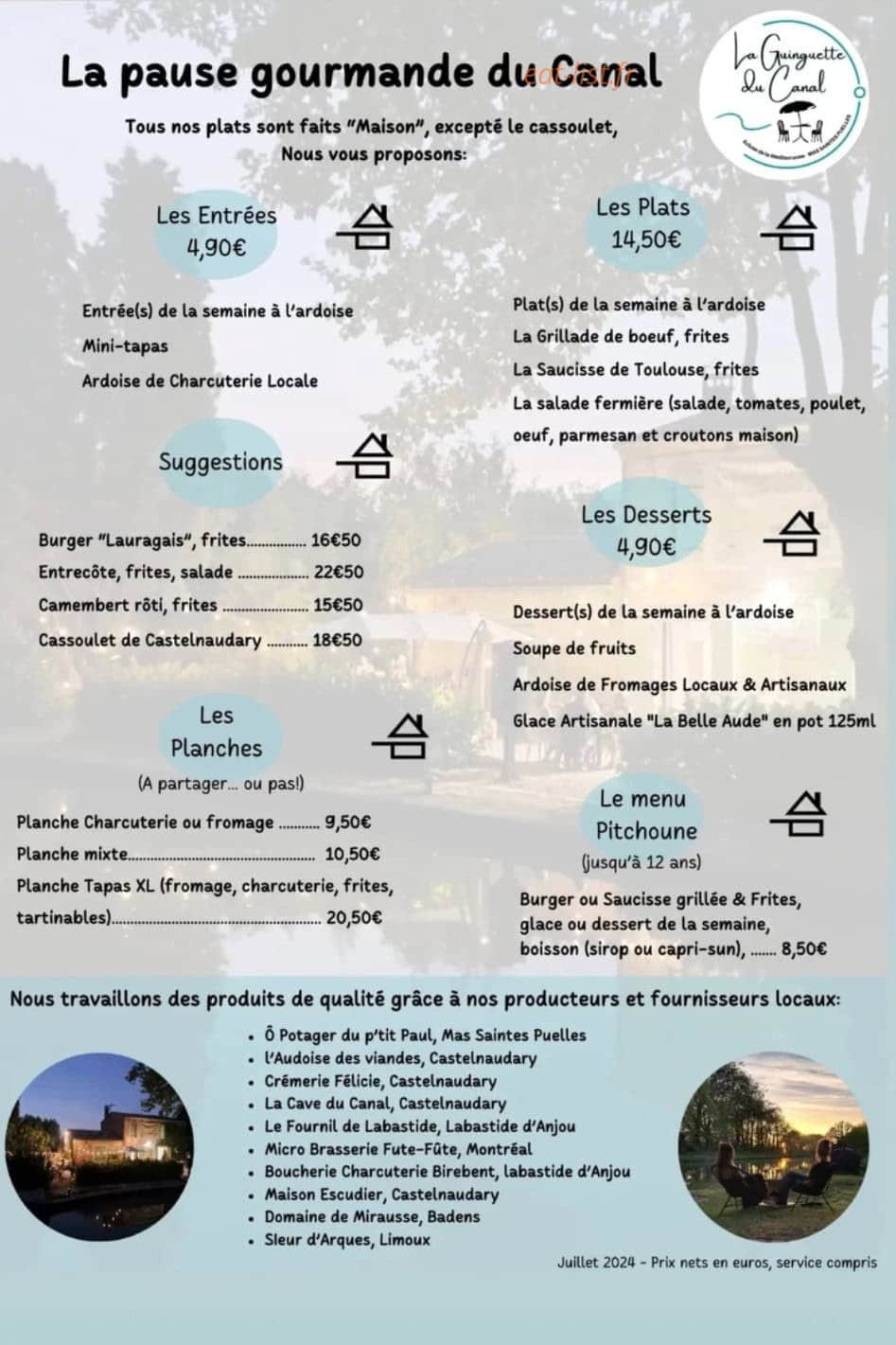 La Guinguette Du Canal — carte page 1