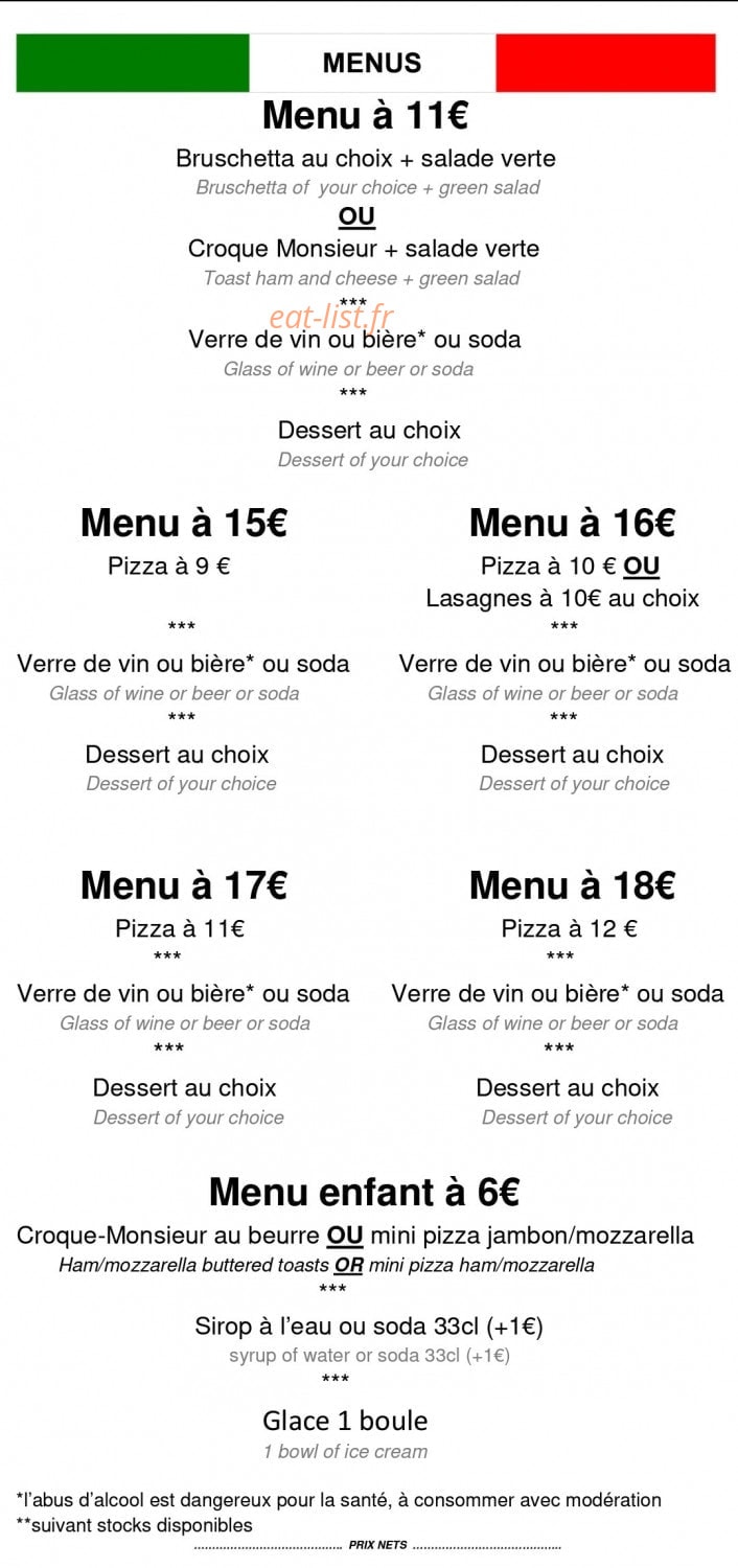Bella Pizza — carte page 5