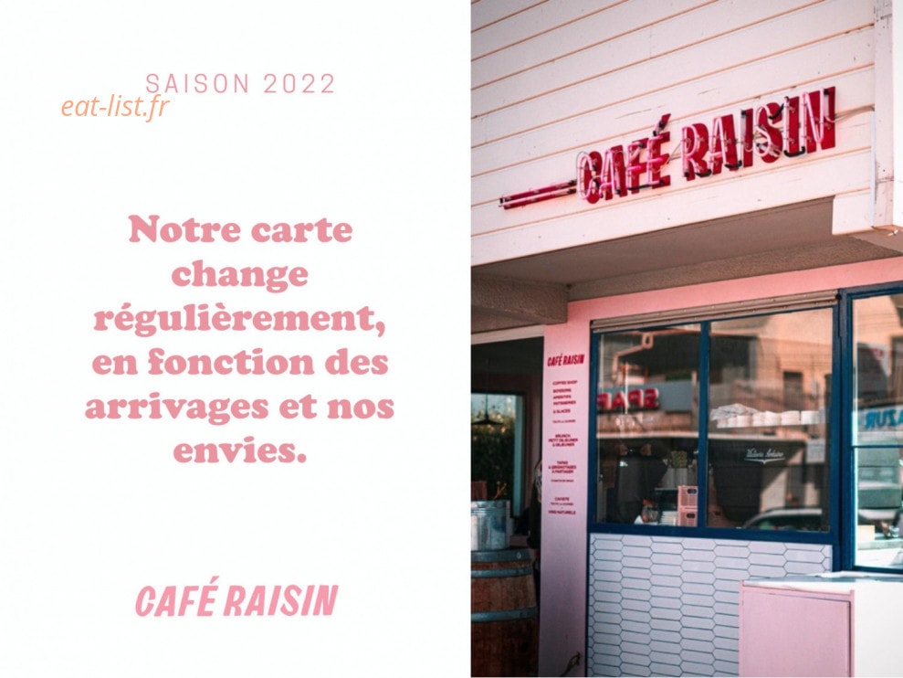 Café Raisin — carte page 1