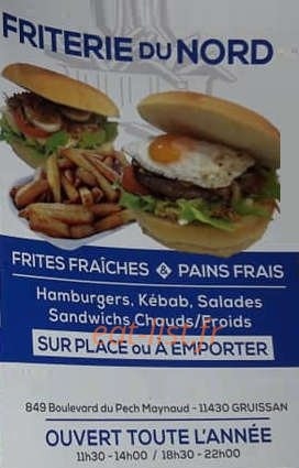 Friterie Du Nord — carte page 1