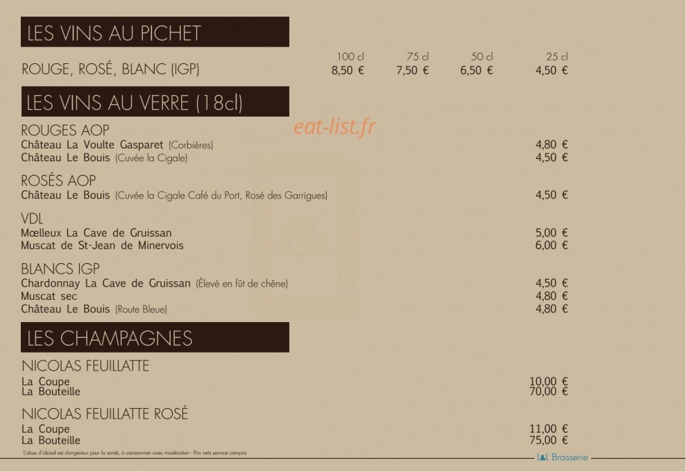 L & L — carte page 16