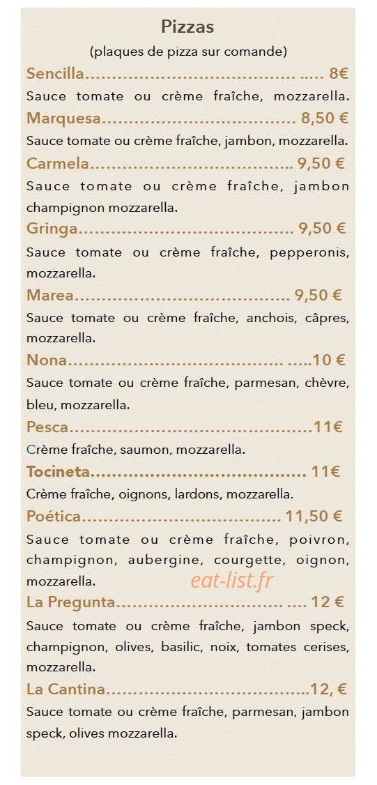 La Cantina — carte page 3