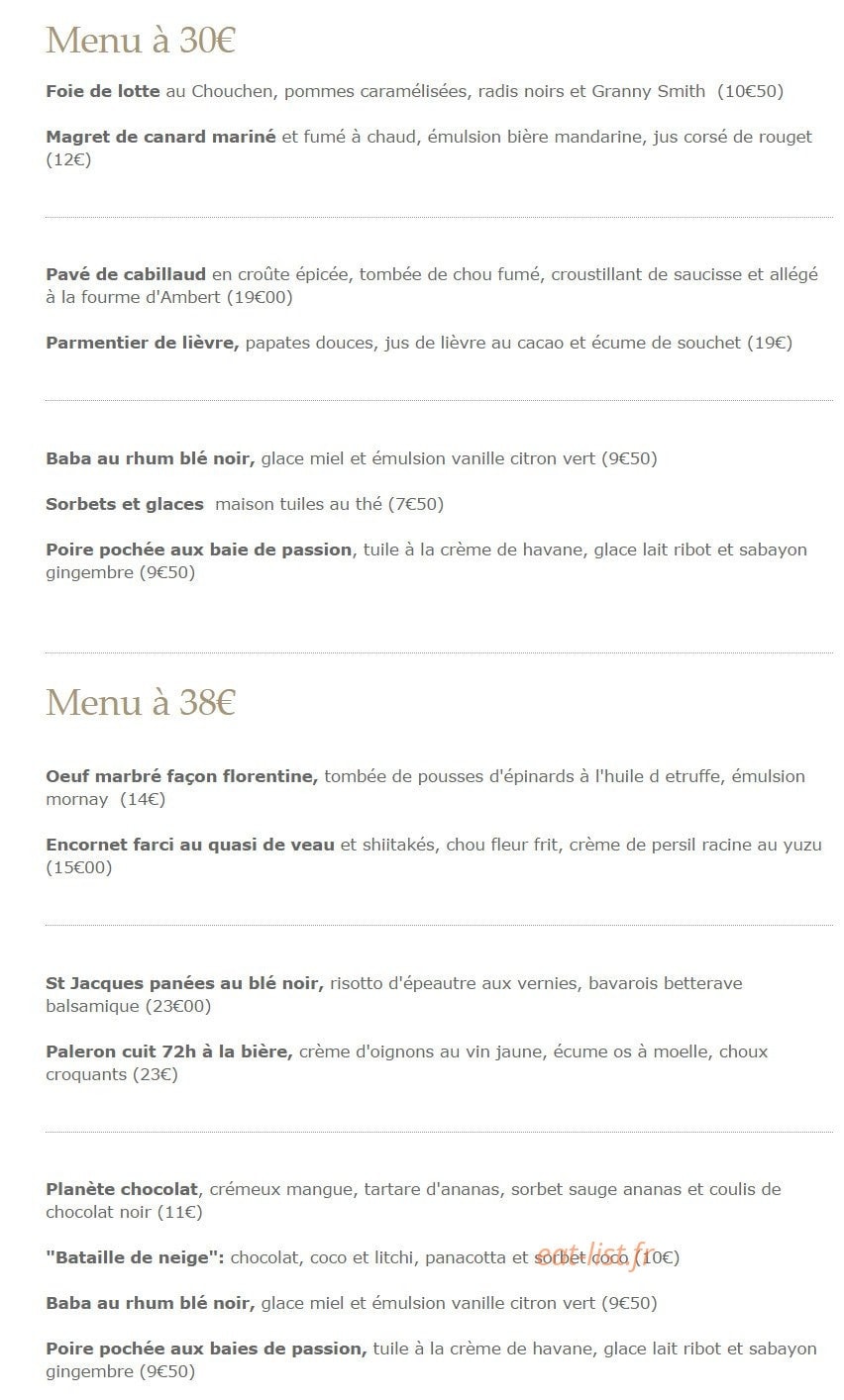 Carte et menu de Poisson d'avril à Gruissan — Les menus