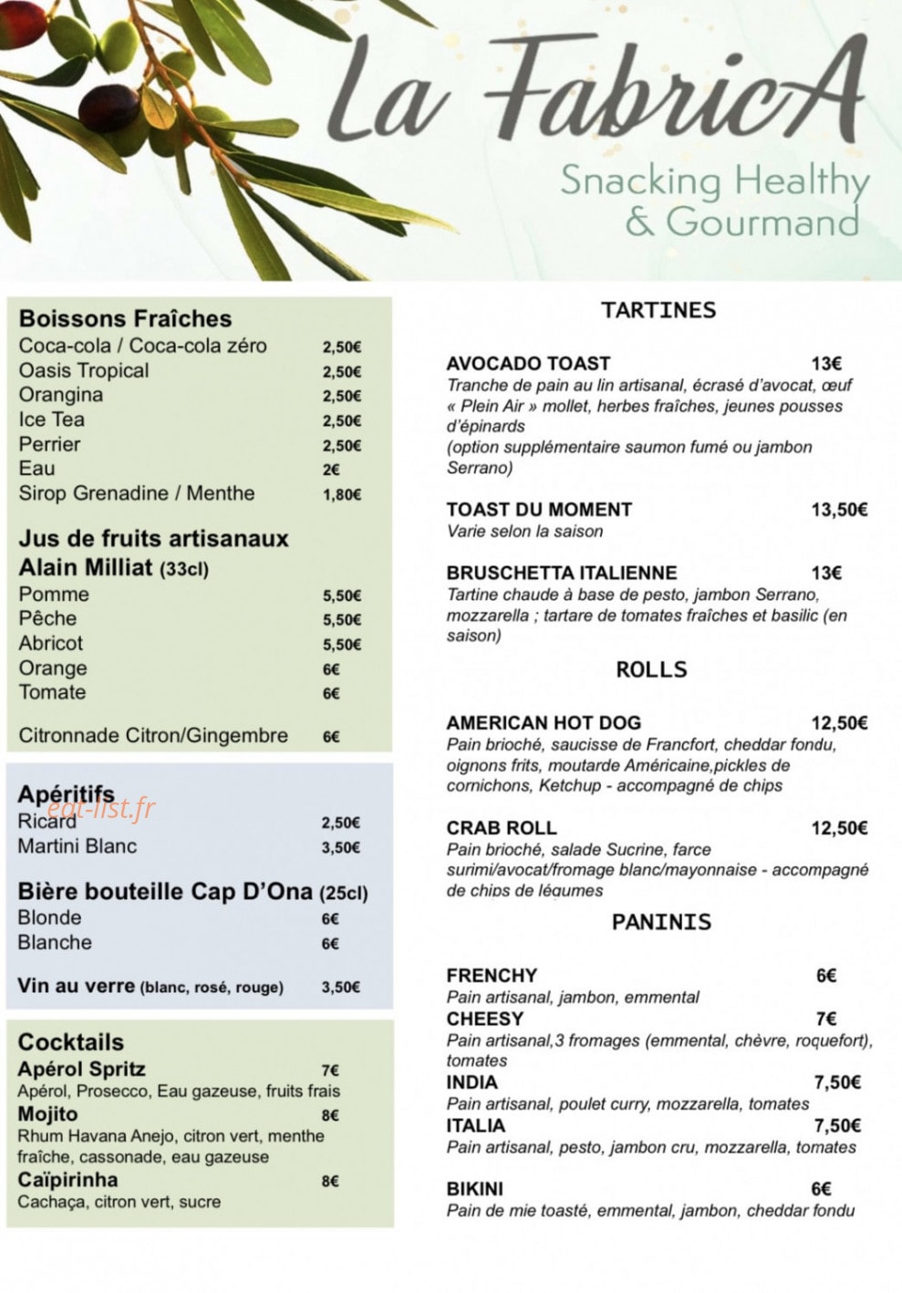 La FabricA — carte page 1