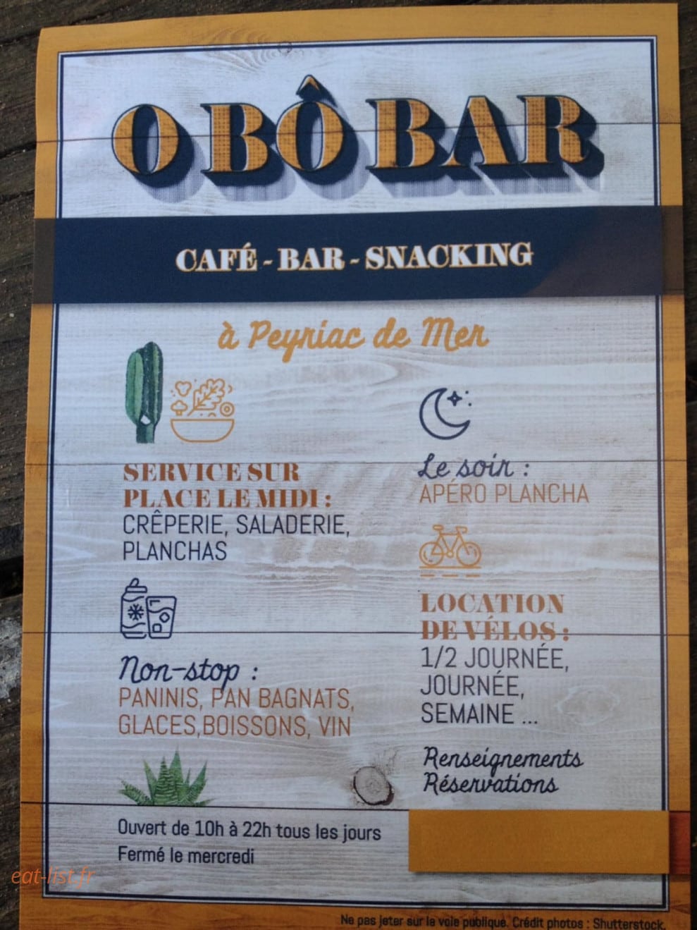 O Bô Bar — carte page 1