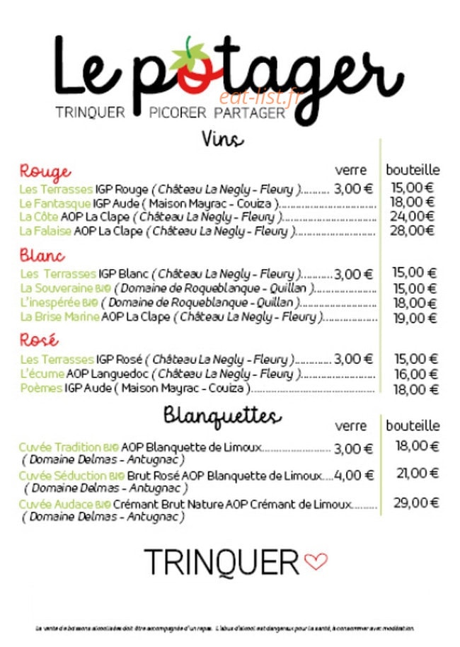 Le Potager — carte page 2