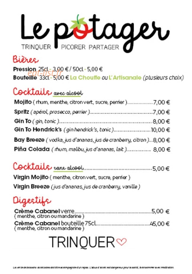 Le Potager — carte page 3