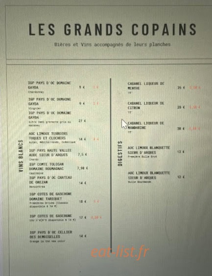 Les Grands Copains — carte page 3
