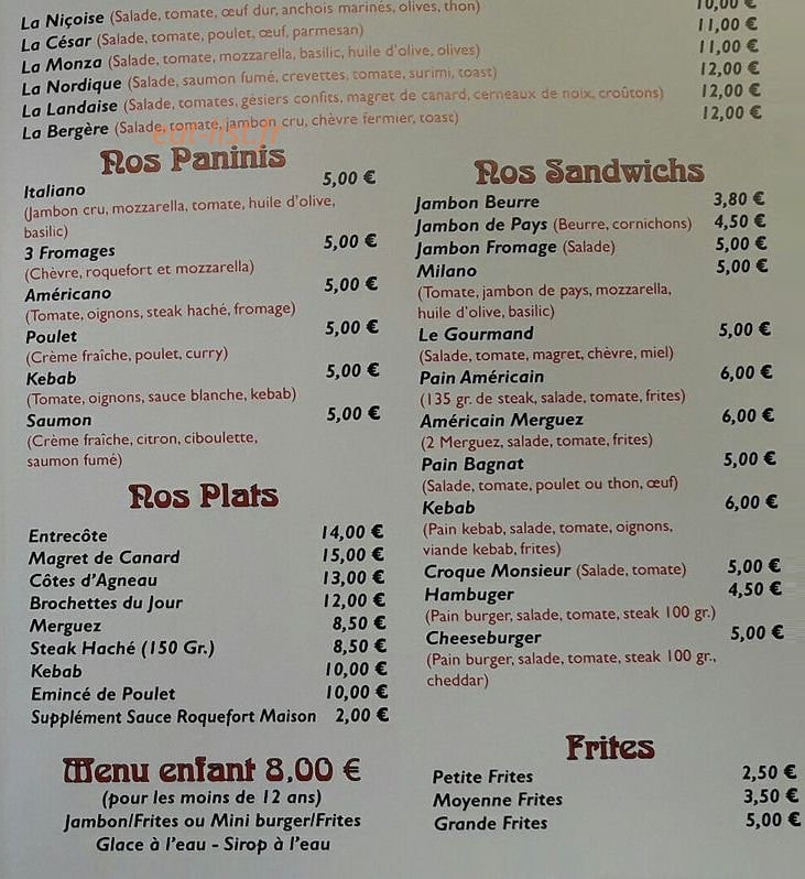 Chez norbert — carte page 2