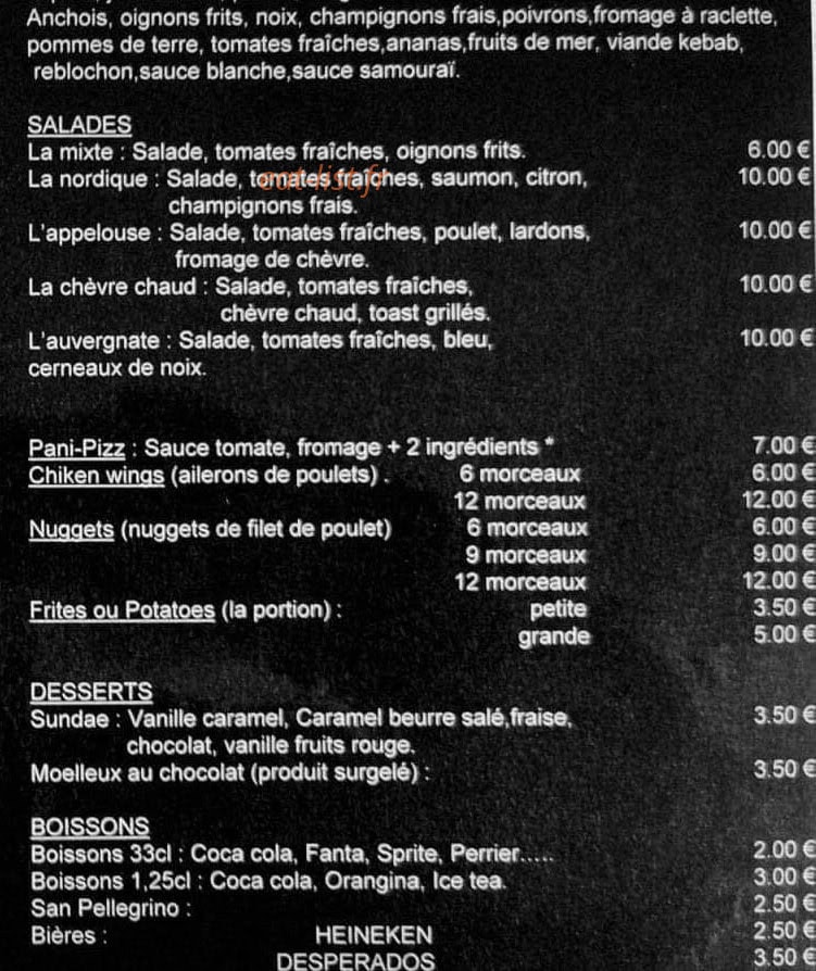 L'appel à Pizza — carte page 2