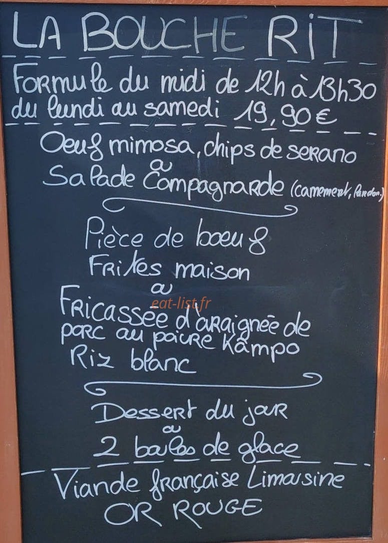 La Bouche Rit — carte page 1