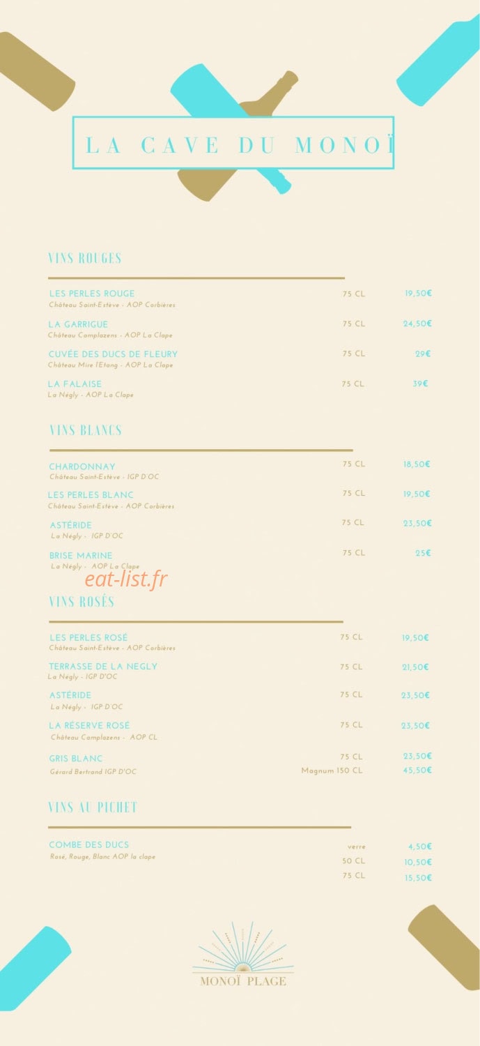 Le Monoï Plage — carte page 4