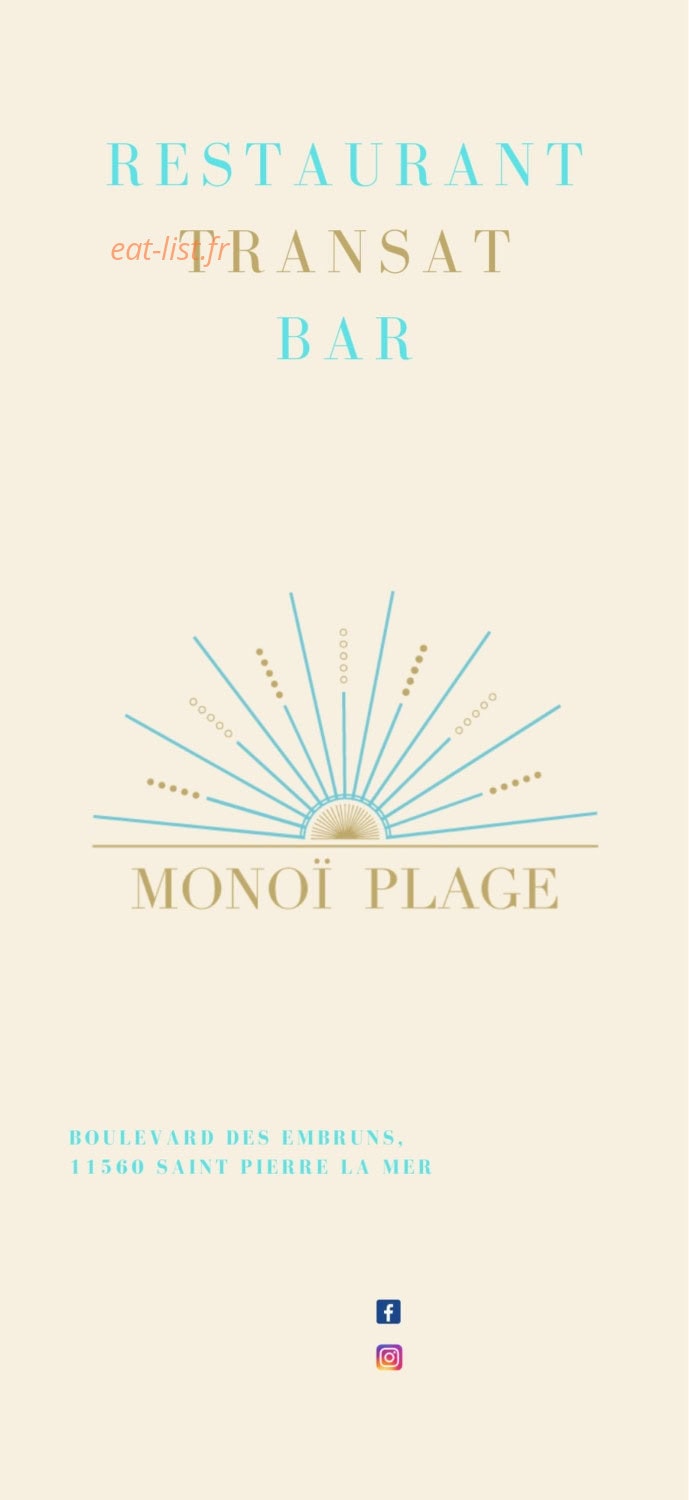 Le Monoï Plage — carte page 1
