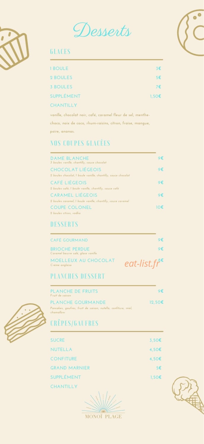Le Monoï Plage — carte page 5
