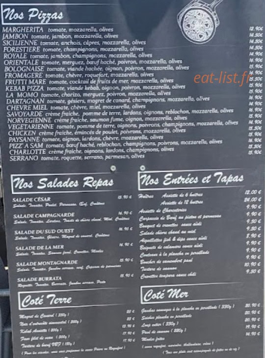 Le Playa — carte page 1
