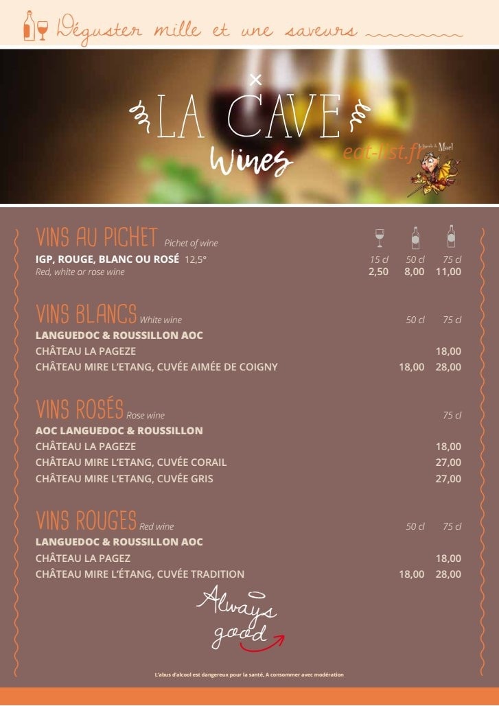 Restaurant La Grande Cosse — carte page 5