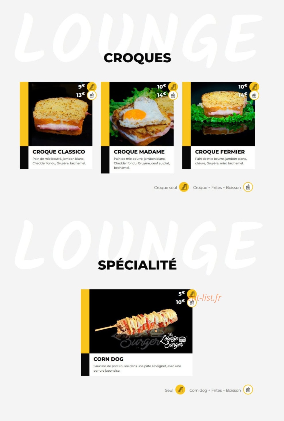 The Lounge Burger — carte page 2