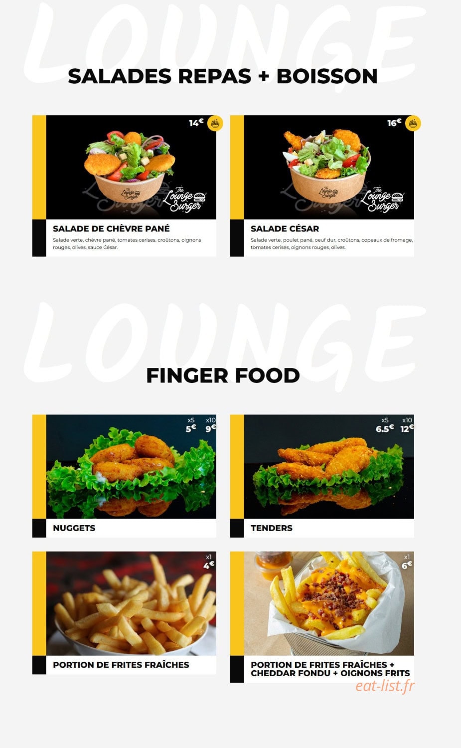The Lounge Burger — carte page 3