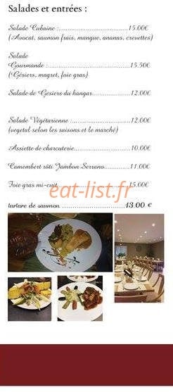 Le Hangar Des Gourmets — carte page 1