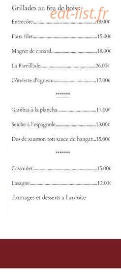 Le Hangar Des Gourmets — carte page 2