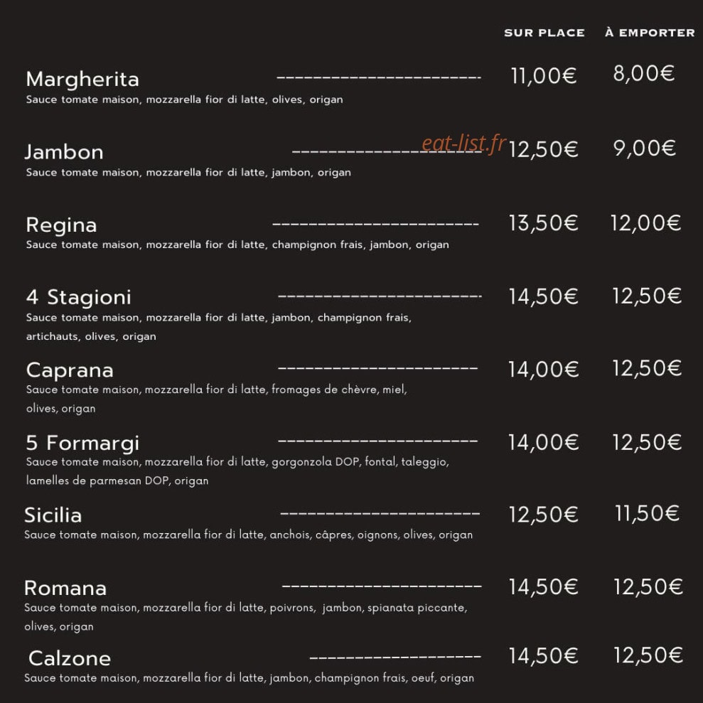 Pizzeria Sicilia — carte page 2